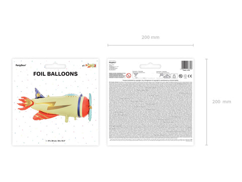 Folija Balon Avion, 91x39cm, miks