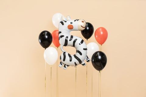 Folija balon Broj 5 - Zebra, 68x98 cm, miks